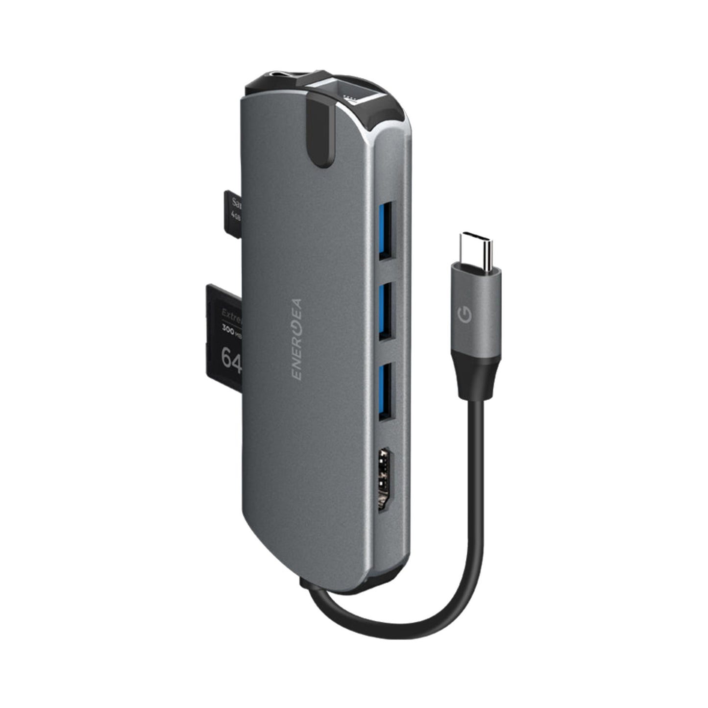 ENERGEA AluHub HD Pro USB C 8-in-1 Hub - Grey