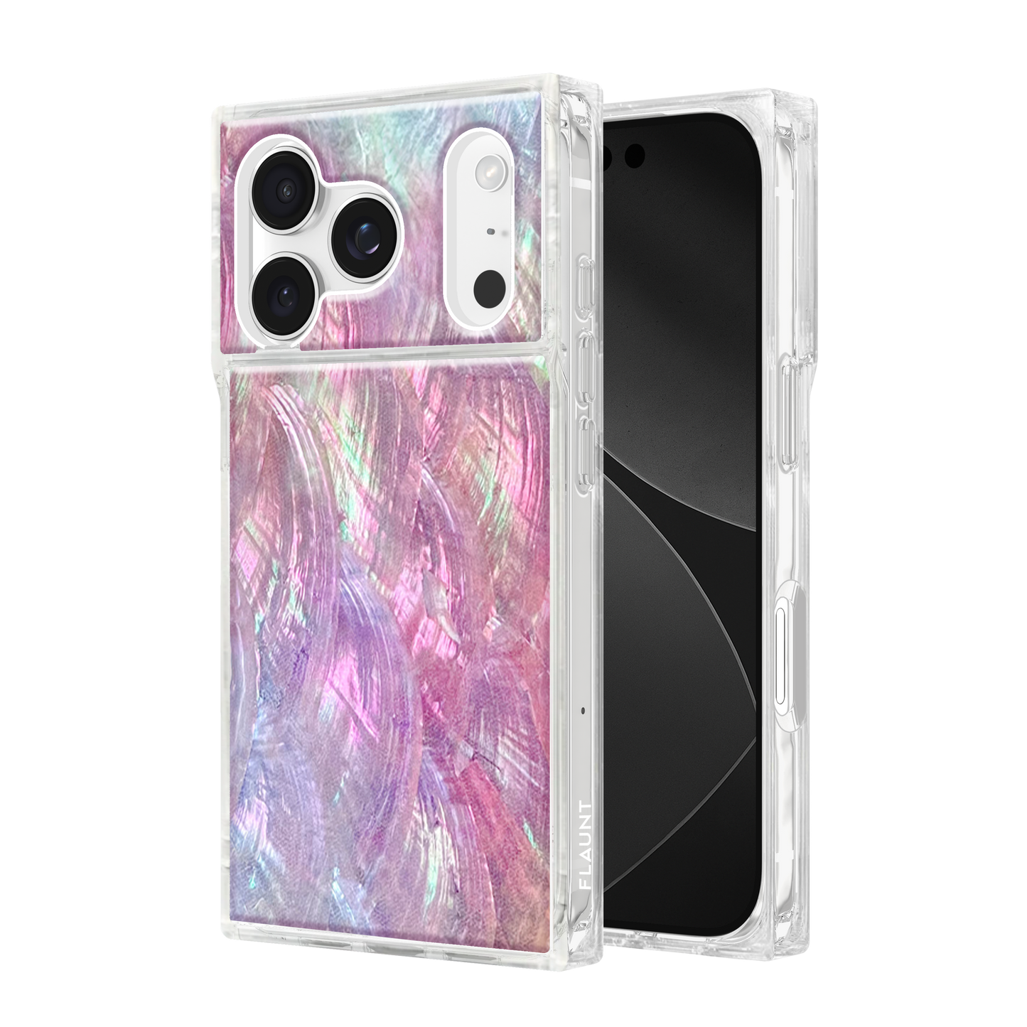 FLAUNT Square Printed MagSafe Case for iPhone 17 Pro - Pink Mother of Pearl