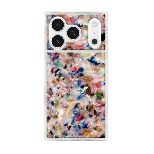 FLAUNT Square Printed MagSafe Case for iPhone 17 Pro - Rainbow Confetti Tortoise Shell