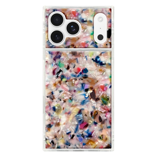 FLAUNT Square Printed MagSafe Case for iPhone 17 Pro Max - Rainbow Confetti Tortoise Shell