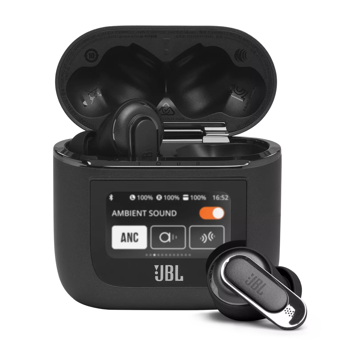 JBL Tour Pro 2 True Wireless Noise Cancelling Earbuds - Black