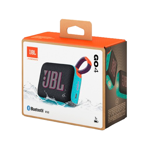 JBL GO4 Portable Bluetooth Speaker - Black/Orange