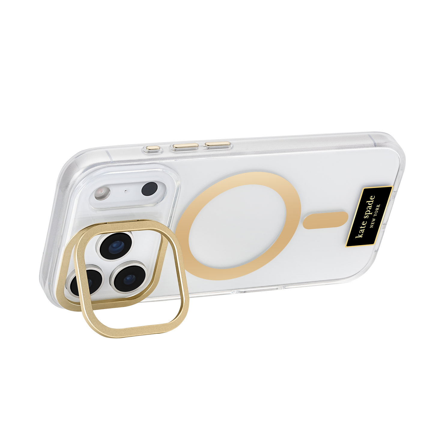 KATE SPADE Icon with Stand MagSafe Case for iPhone 17 Pro - Clear/Gold
