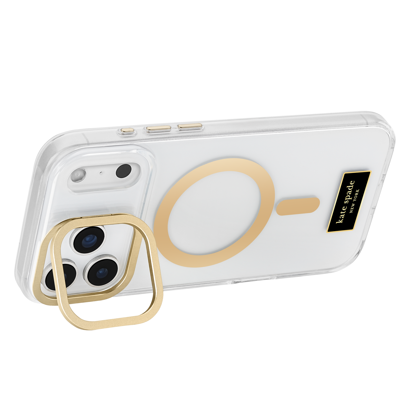 KATE SPADE Icon with Stand MagSafe Case for iPhone 17 Pro Max - Clear/Gold