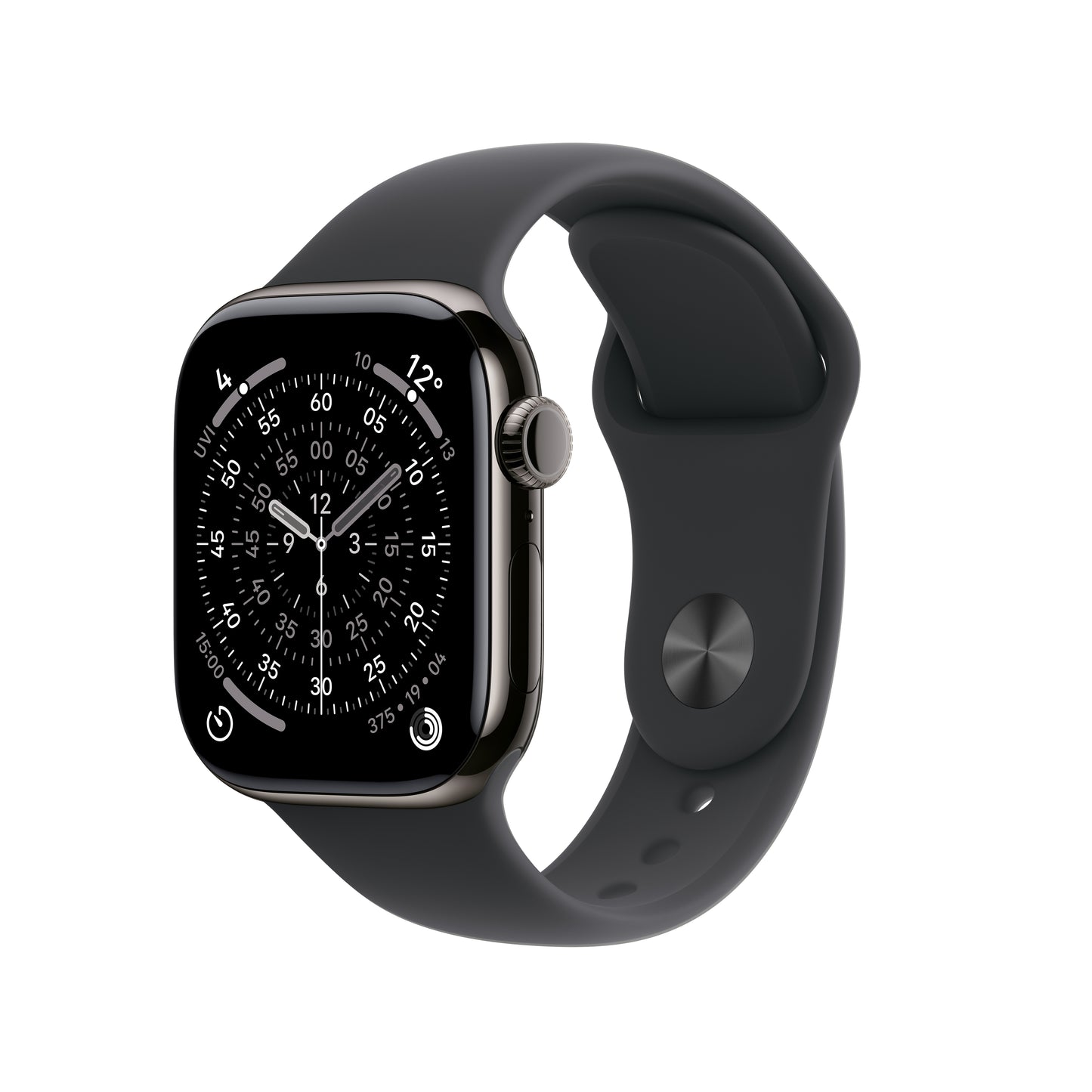 Apple Watch Series 11 GPS + Cellular 42mm Slate Titanium Case with Black Sport Band - M/L