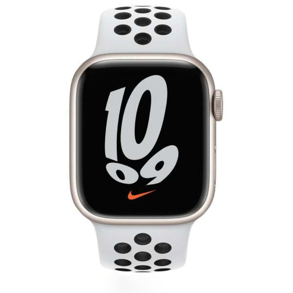 41mm Pure Platinum/Black Nike Sport Band - Regular