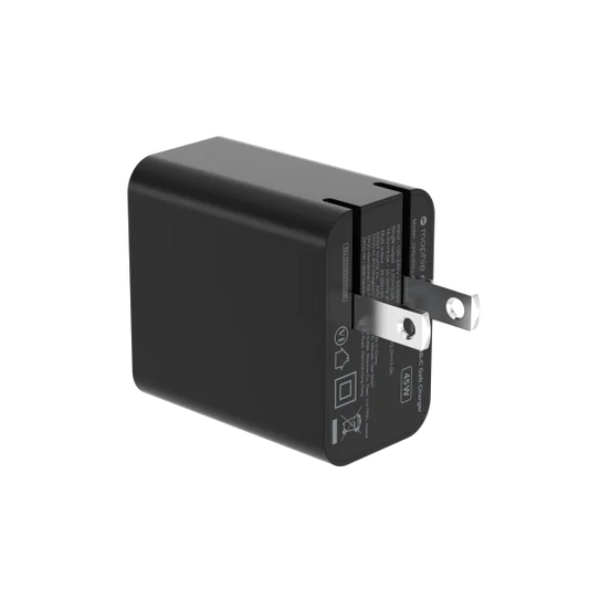 MOPHIE Essentials 45w Dual USB-C GaN Wall Charger - Black