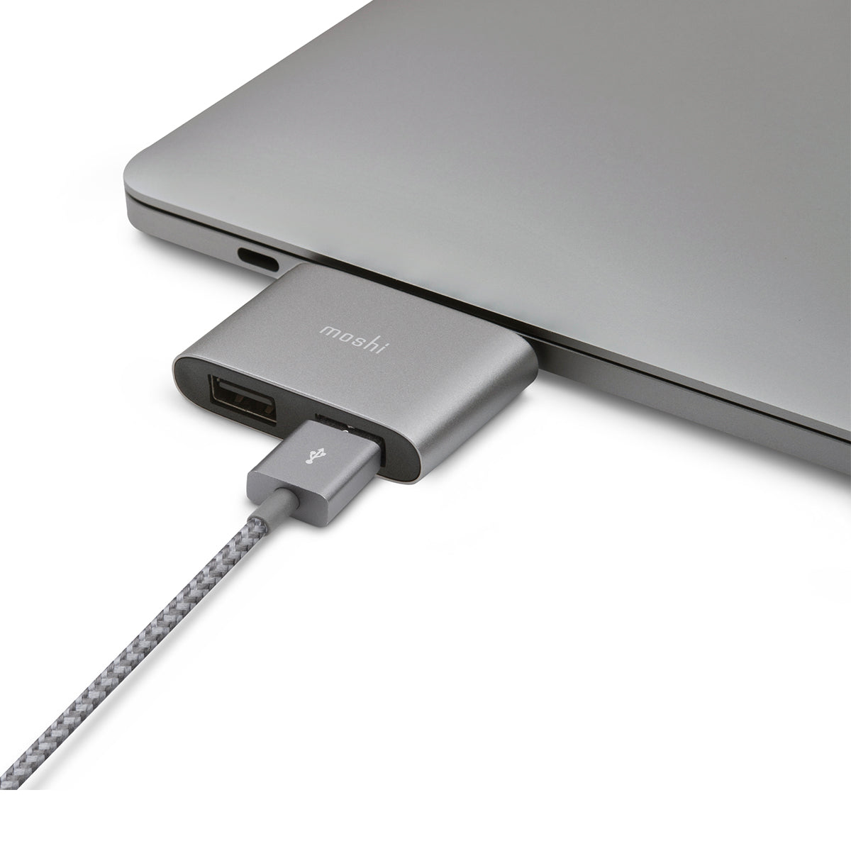 MOSHI USB C to Dual USB A Adapter - Titanium Gray