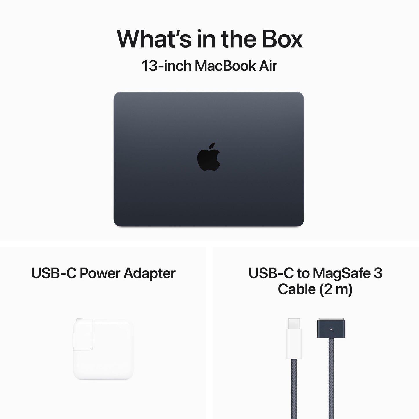 13-inch MacBook Air: Apple M3 chip with 8‑core CPU and 8‑core GPU, 256GB SSD - Midnight