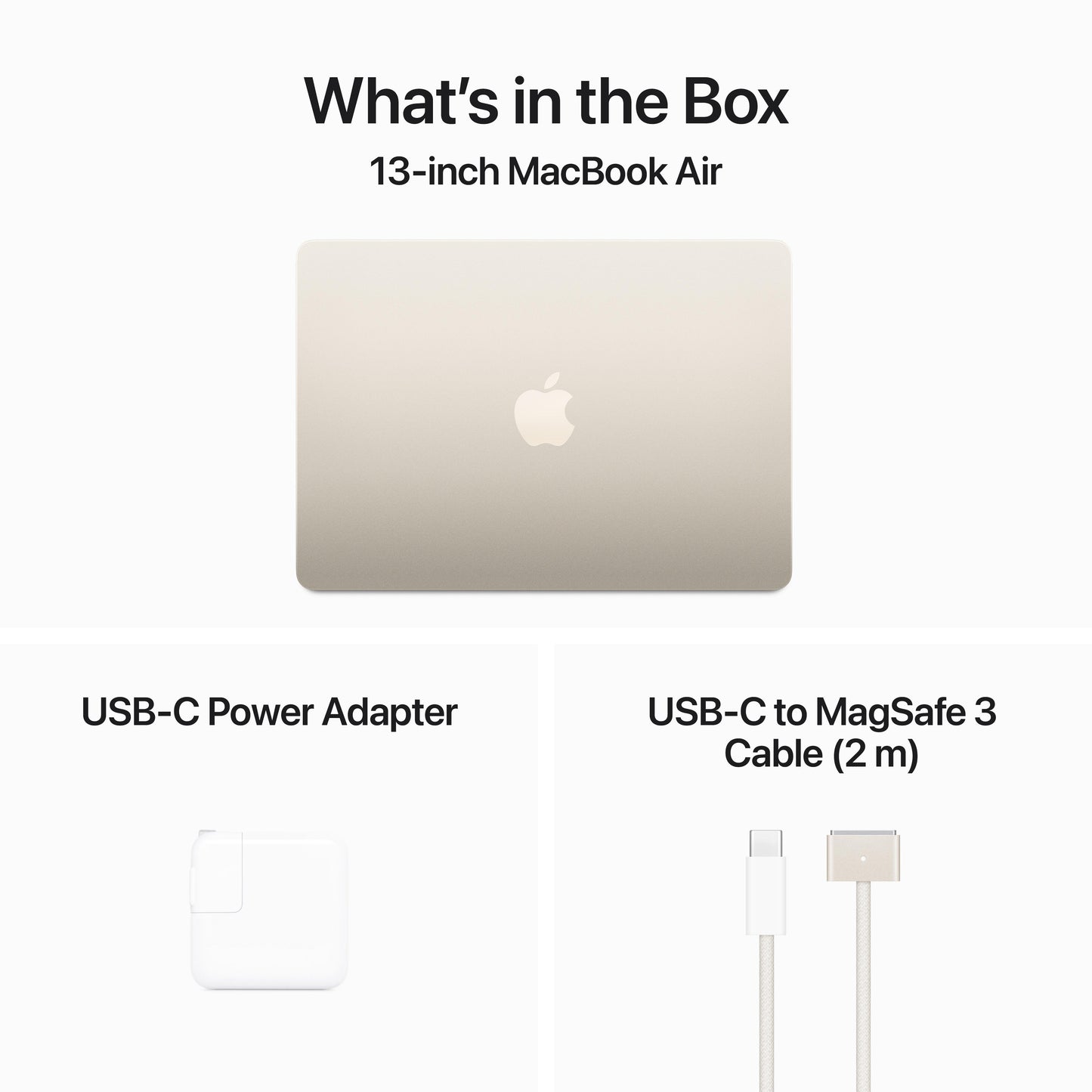 13-inch MacBook Air: Apple M3 chip with 8‑core CPU and 8‑core GPU, 256GB SSD - Starlight