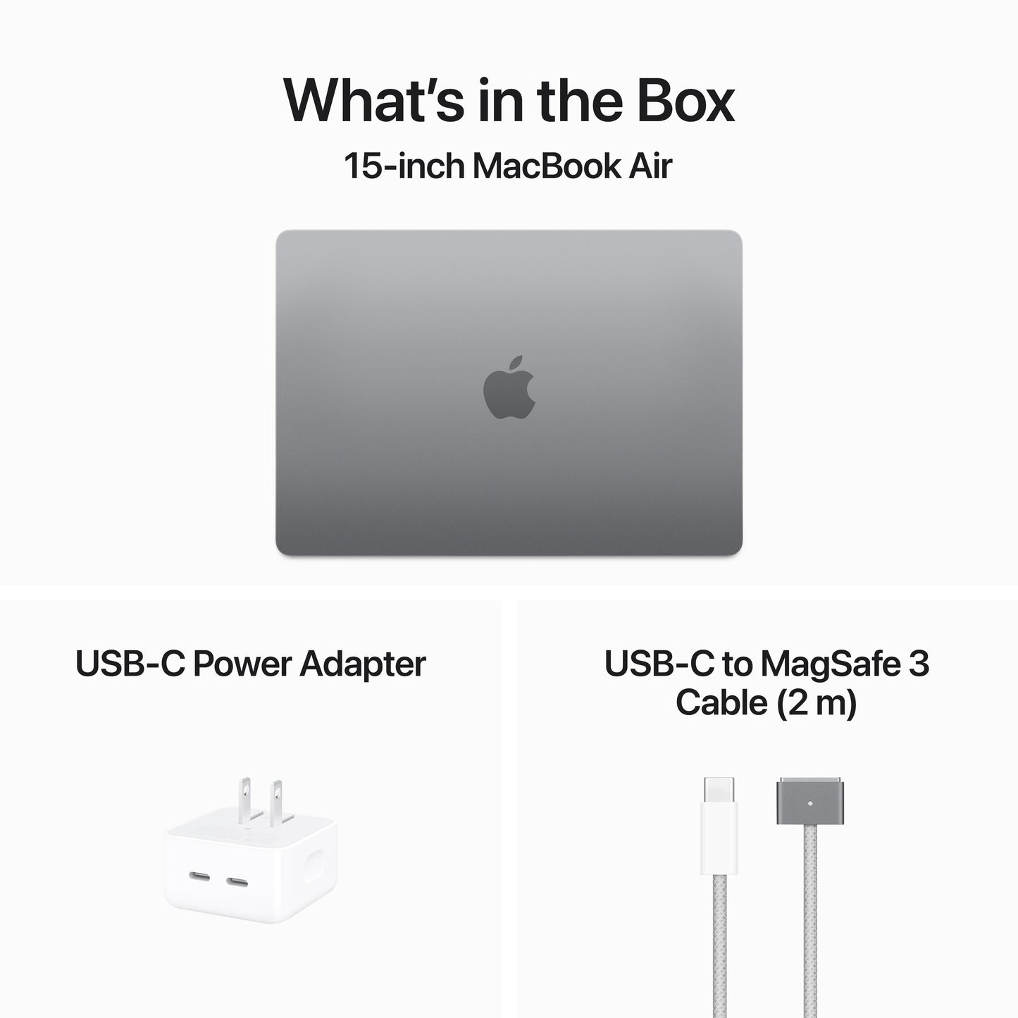 15-inch MacBook Air: Apple M3 chip with 8‑core CPU and 10‑core GPU, 256GB SSD - Space Gray