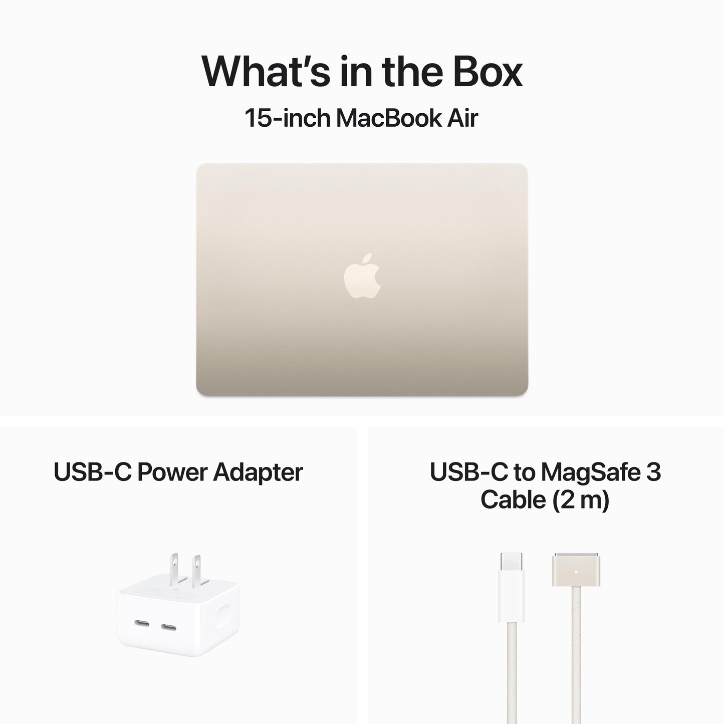 15-inch MacBook Air: Apple M3 chip with 8‑core CPU and 10‑core GPU, 512GB SSD - Starlight