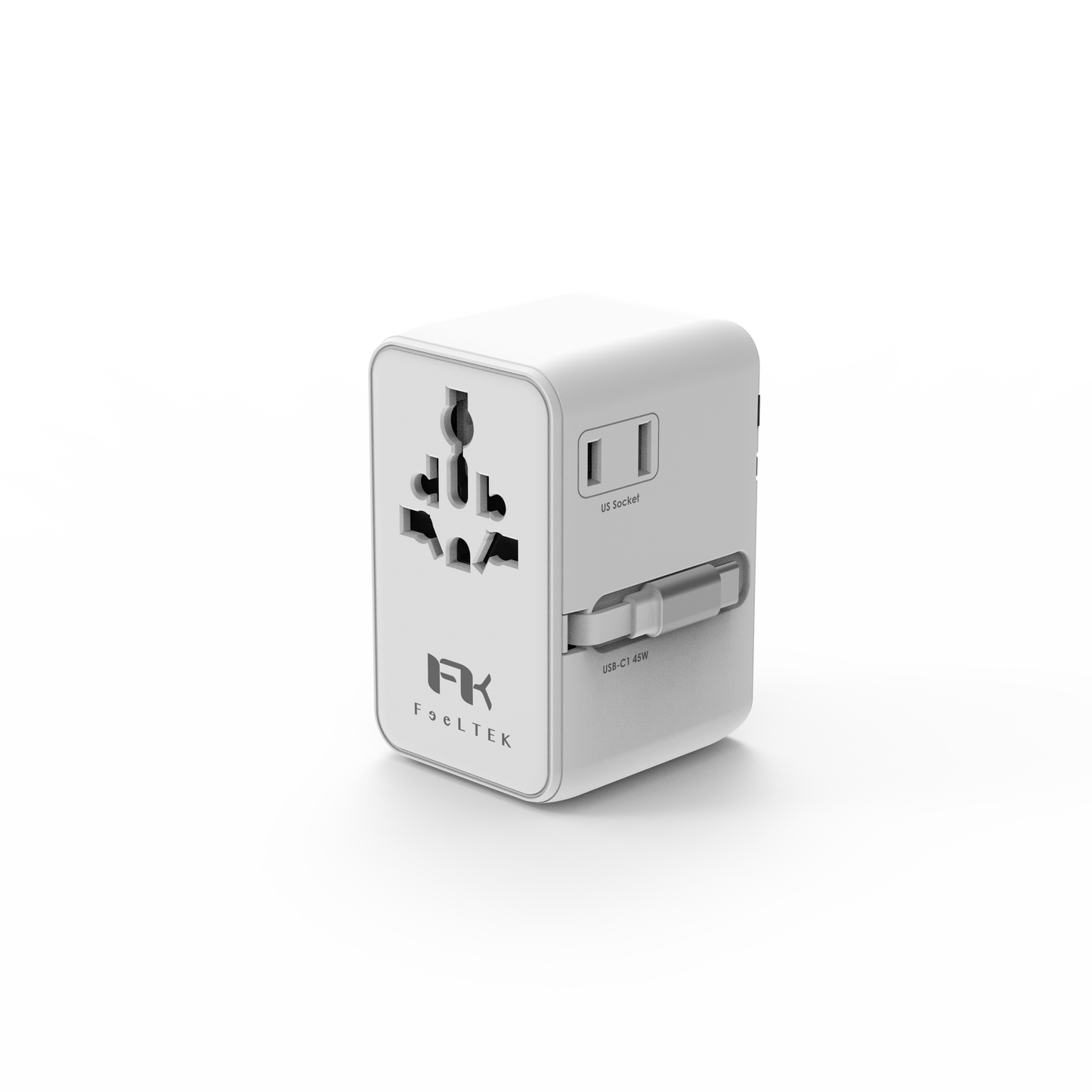 "FEELTEK All-in-1 Universal Travel Charger, 45W w/ Cable"