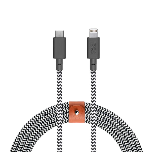 NATIVE UNION Braided USB-C to Lightning Belt Cable 1.2m - Zebra