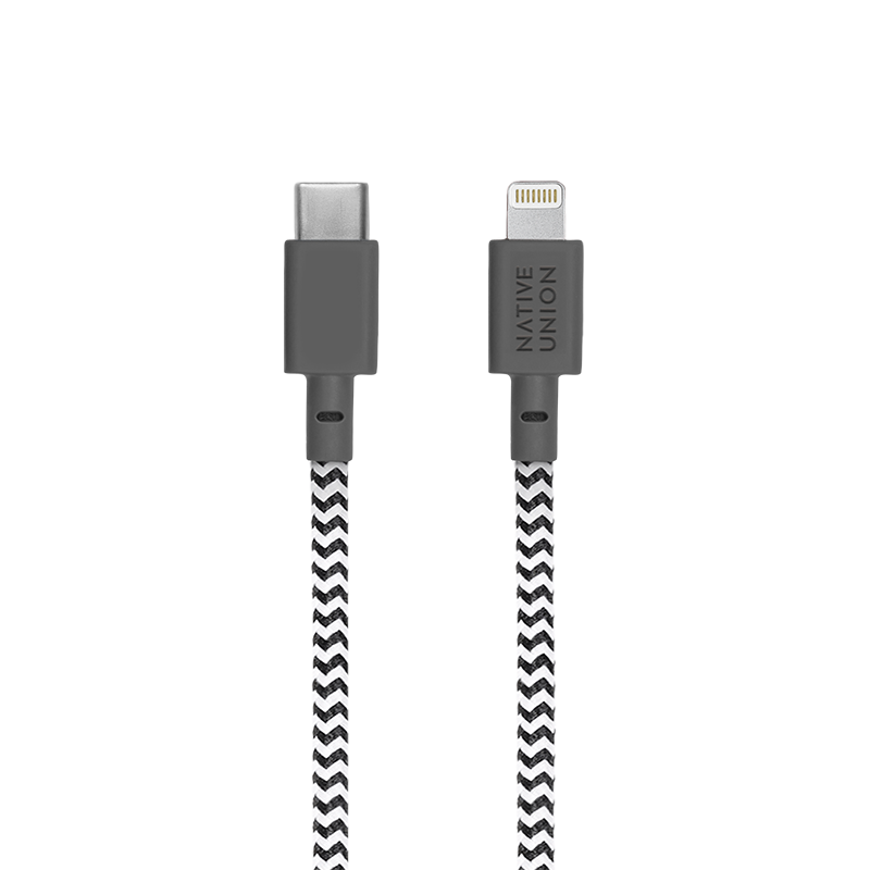 NATIVE UNION Braided USB-C to Lightning Belt Cable 1.2m - Zebra