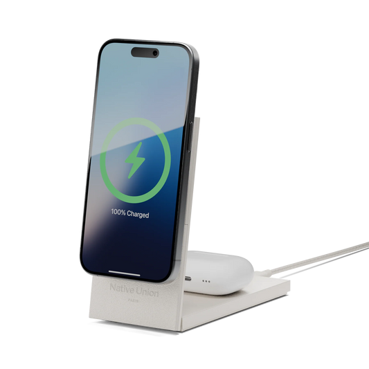 NATIVE UNION Rise 2-in-1 Qi2 Wireless Charger - Sandstone