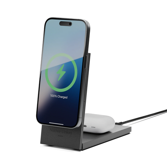 NATIVE UNION Rise 2-in-1 Qi2 Wireless Charger - Black