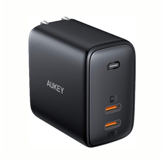 AUKEY Omnia Duo 65W Dual Port USB-C PD GaN Wall Charger - Black