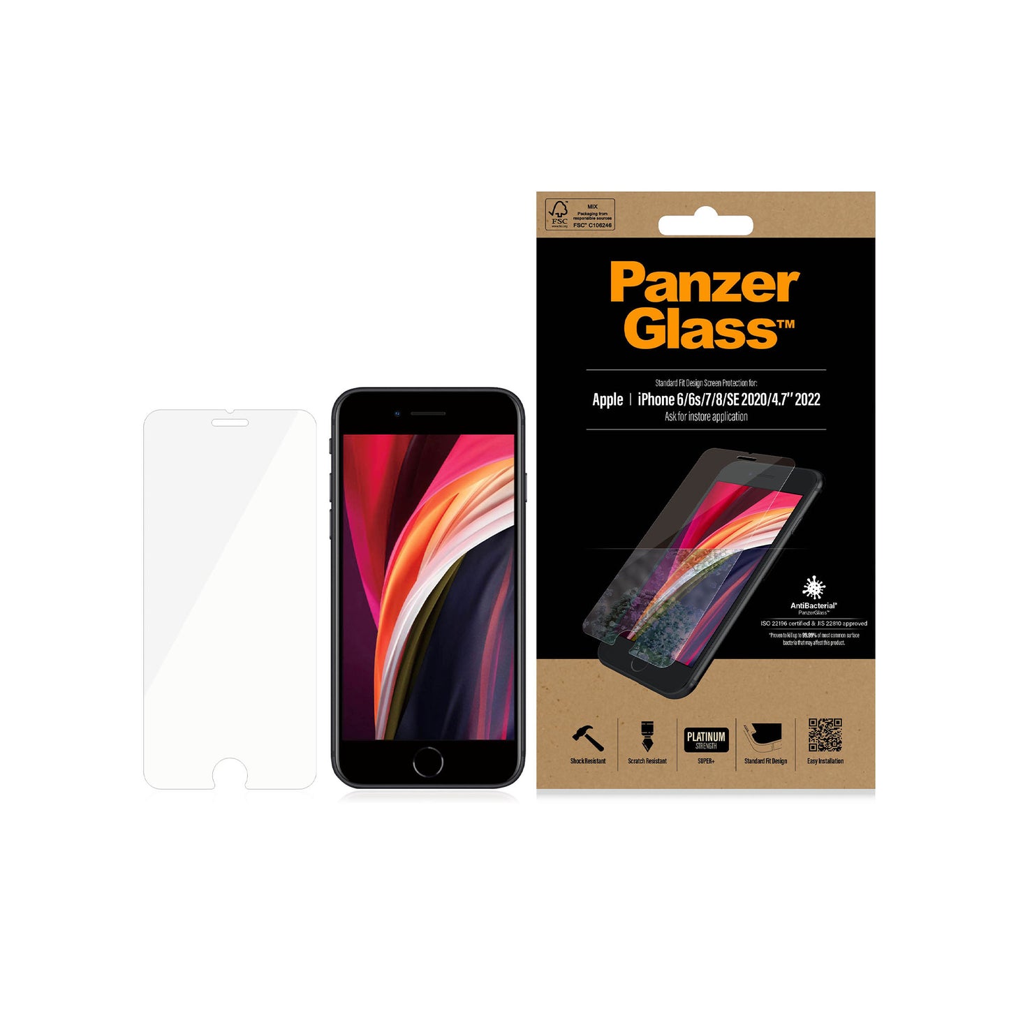 PANZERGLASS for iPhone SE 2nd-3rd Gen - Clear