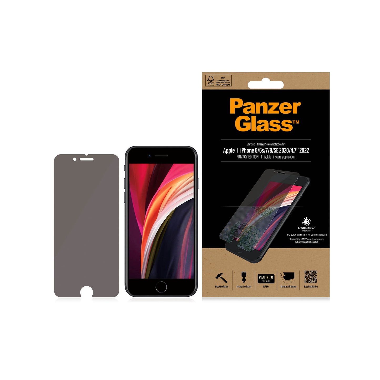 PANZERGLASS for iPhone SE 2nd-3rd Gen - Privacy