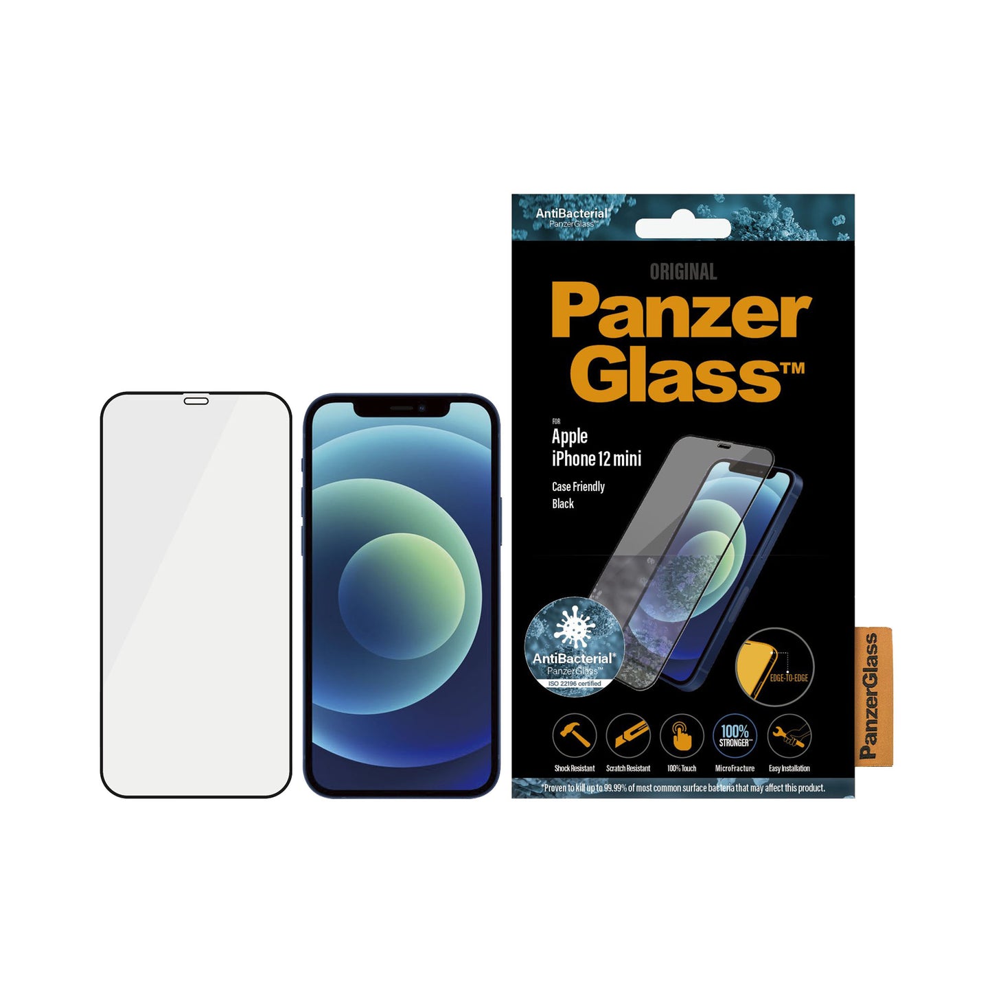 PANZERGLASS Case Friendly Black for iPhone 12 mini - Clear