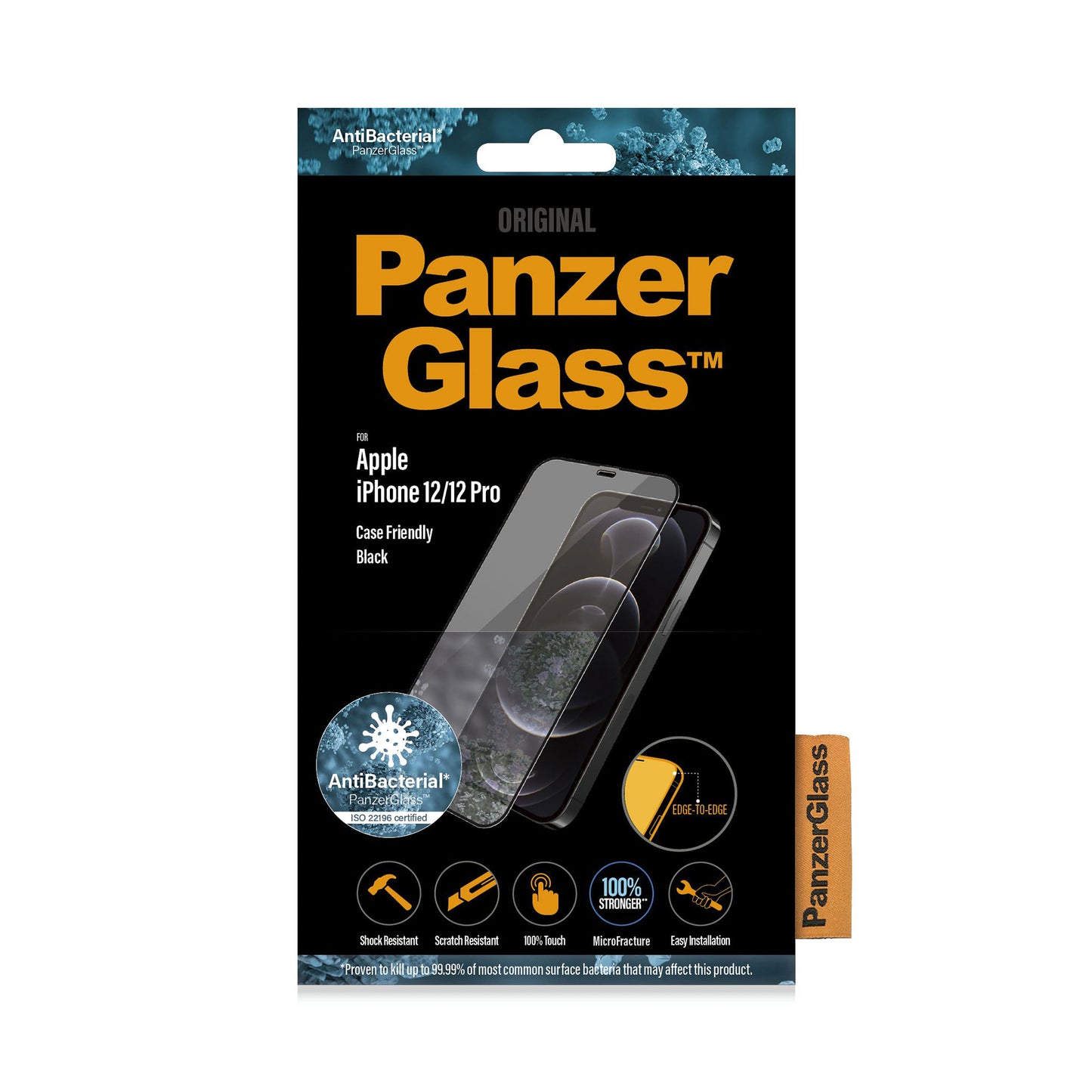 PANZERGLASS Case Friendly Black for iPhone 12 / 12 Pro - Clear