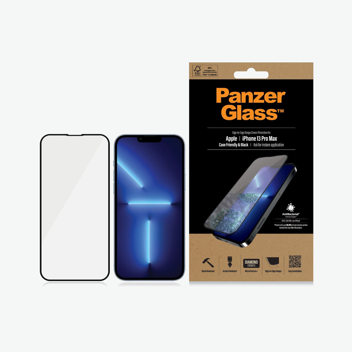 PANZERGLASS Case Friendly Black for iPhone 13 Pro Max - Clear