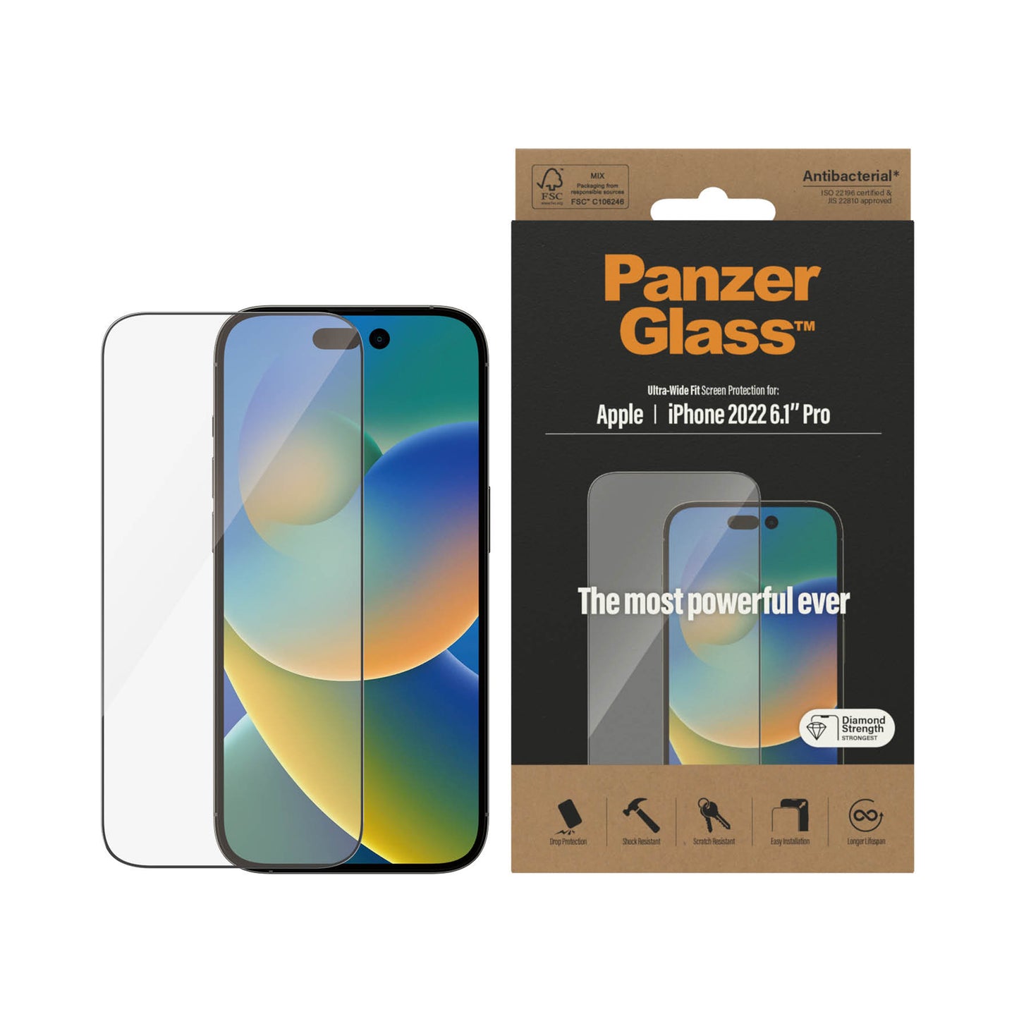 PANZERGLASS Ultra-Wide Fit for iPhone 14 Pro - Clear