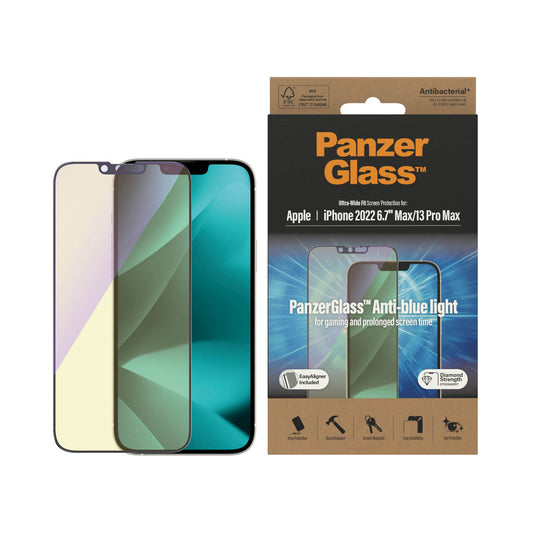 PANZERGLASS Ultra-Wide Fit Anti-Bluelight (wA) for iPhone 14 Plus - Clear