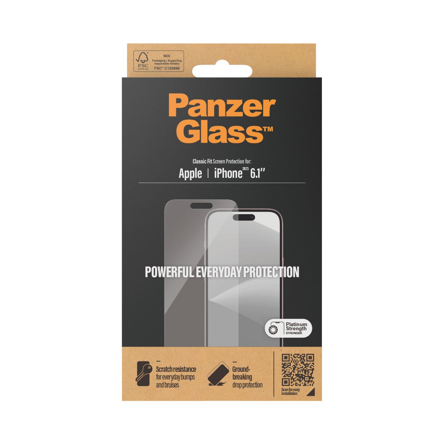 PANZERGLASS Classic Fit for iPhone 15 - Clear