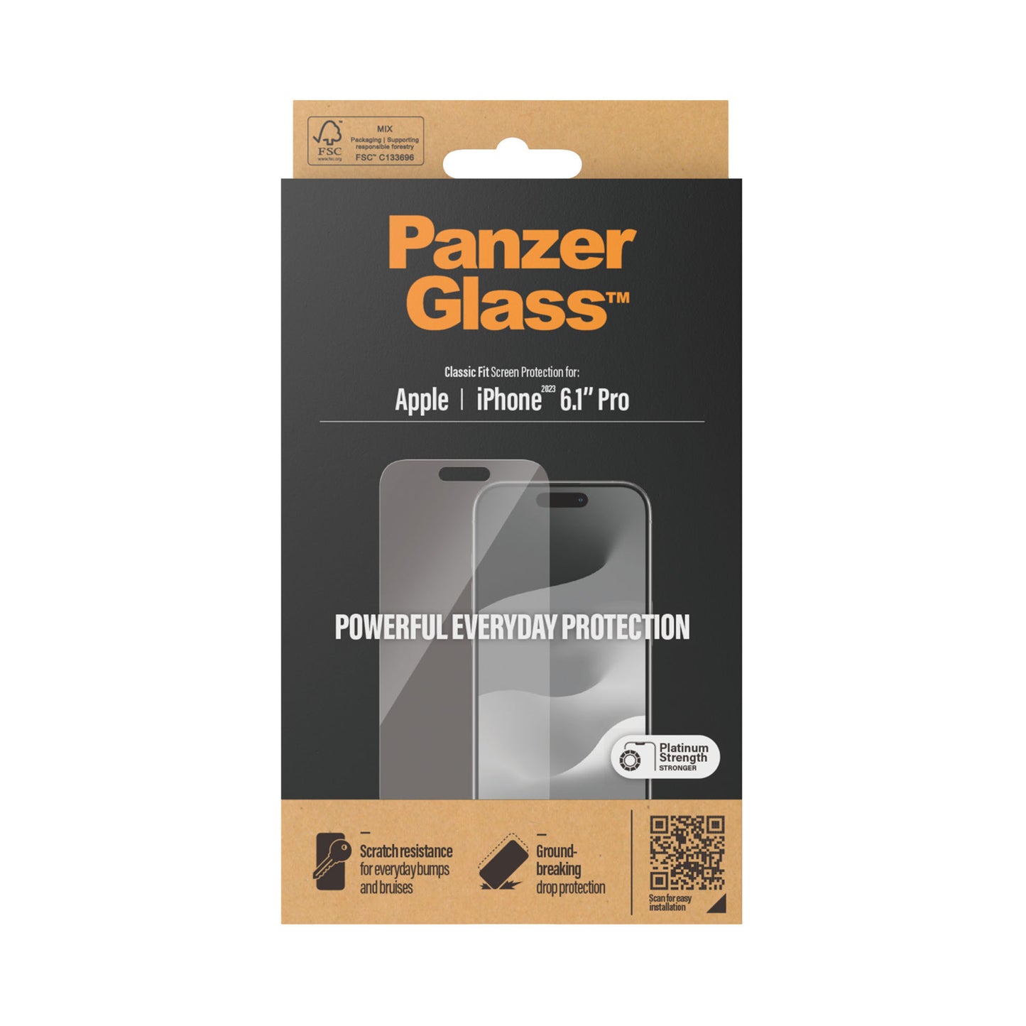 PANZERGLASS Classic Fit for iPhone 15 Pro - Clear