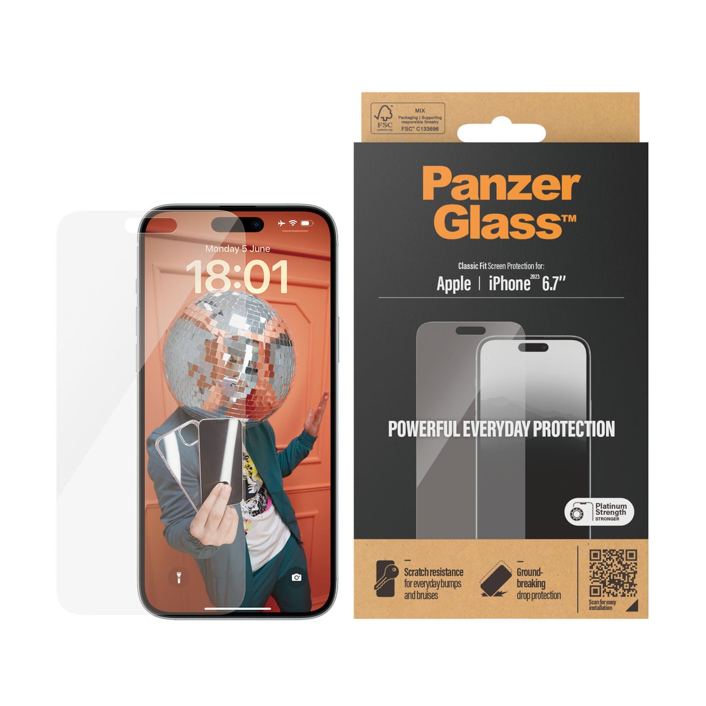 PANZERGLASS Classic Fit for iPhone 15 Plus - Clear
