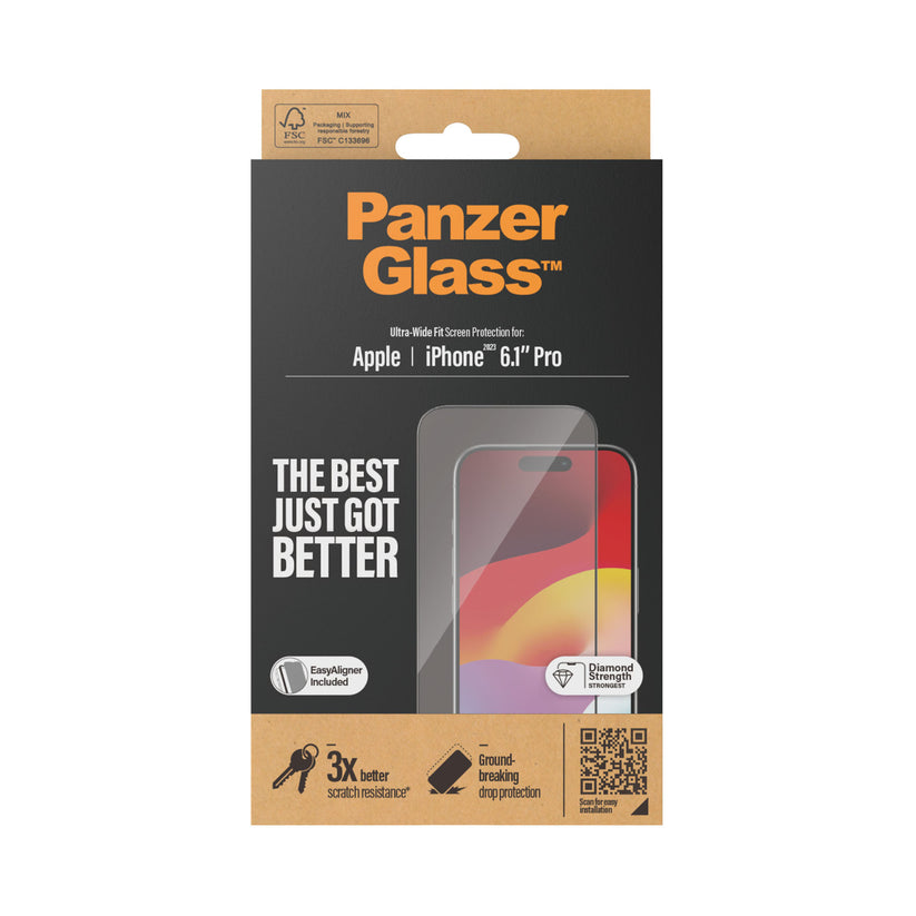 PANZERGLASS Ultra-Wide Fit for iPhone 15 Pro - Clear – Power Mac Center