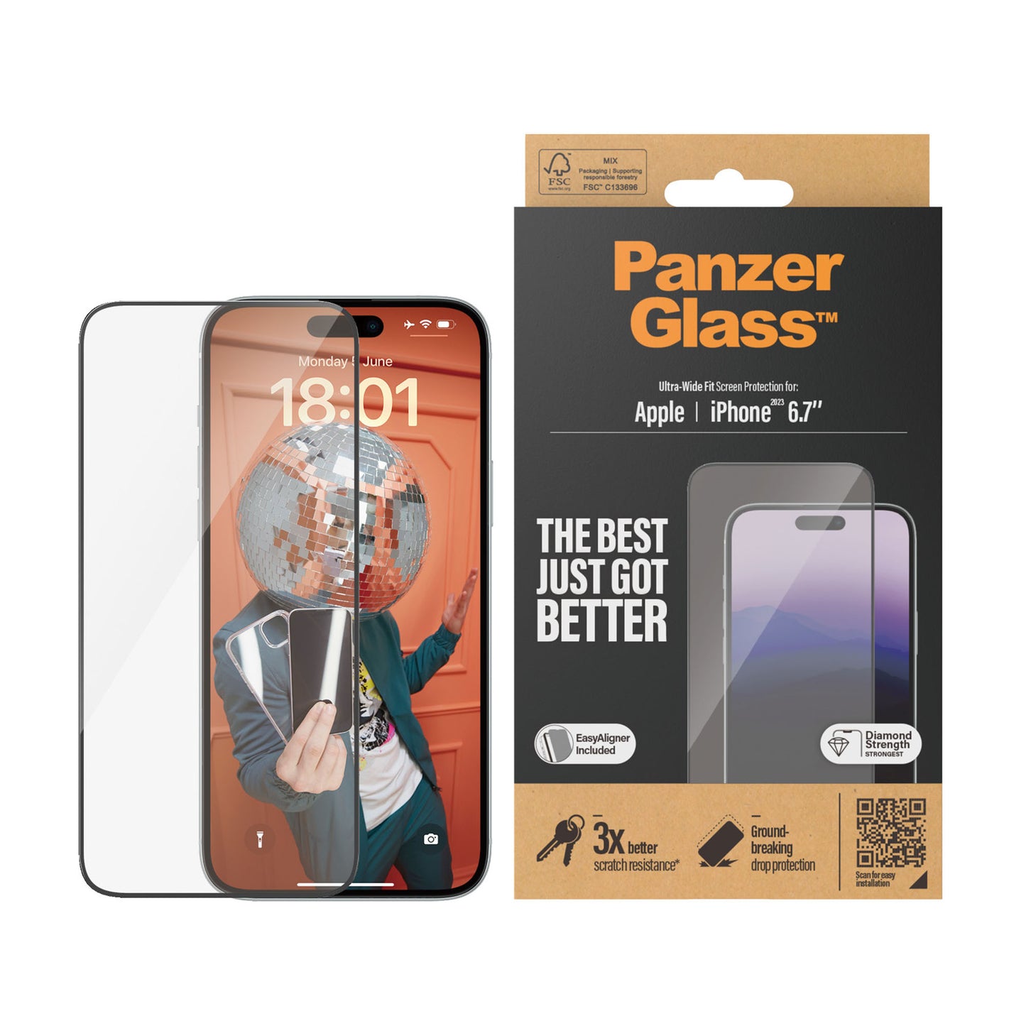 PANZERGLASS Ultra-Wide Fit for iPhone 15 Plus - Clear