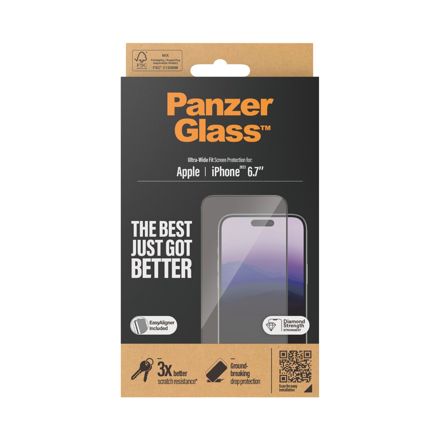 PANZERGLASS Ultra-Wide Fit for iPhone 15 Plus - Clear