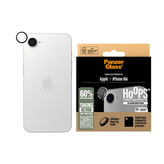 PANZERGLASS Hoops Camera Lens Protector iPhone 17e / 16e - Clear