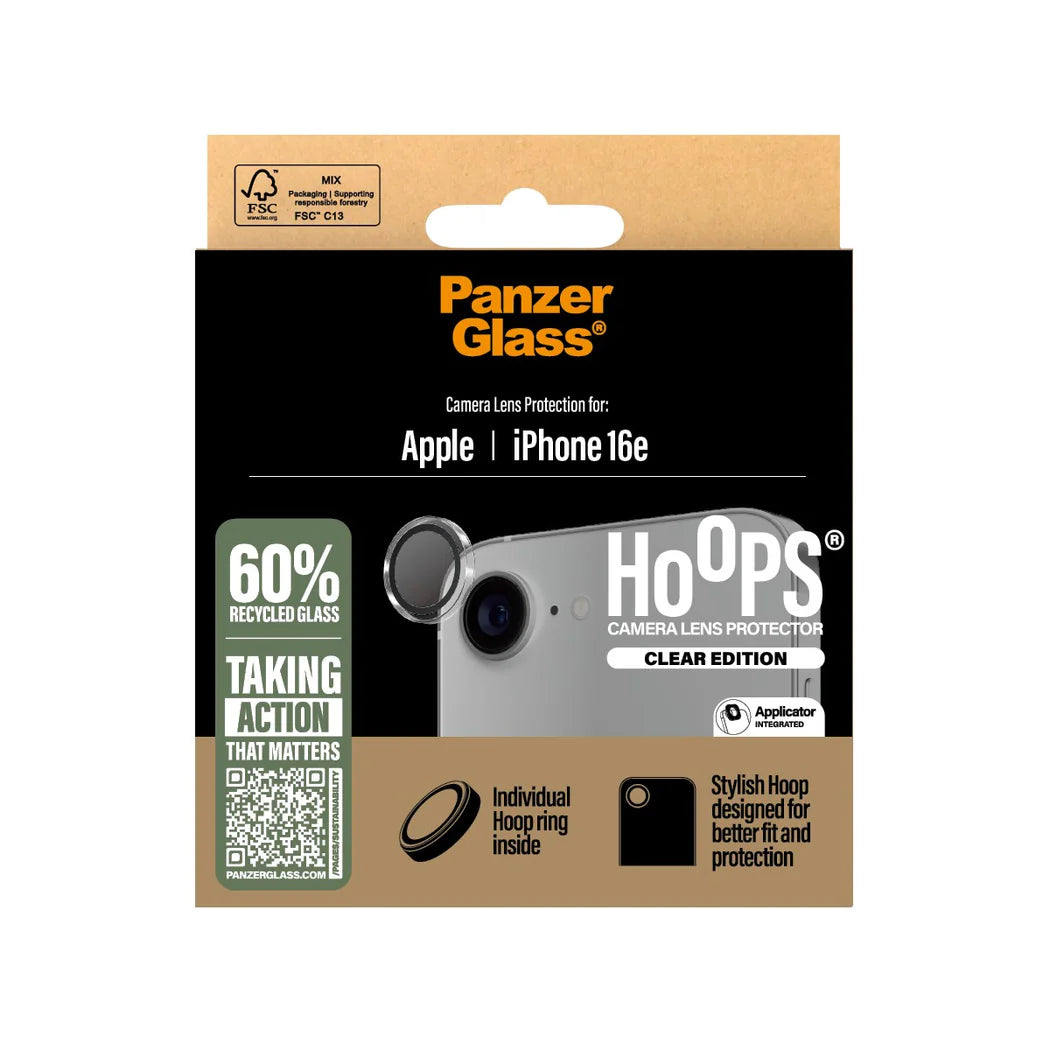 PANZERGLASS Hoops Camera Lens Protector iPhone 17e / 16e - Clear