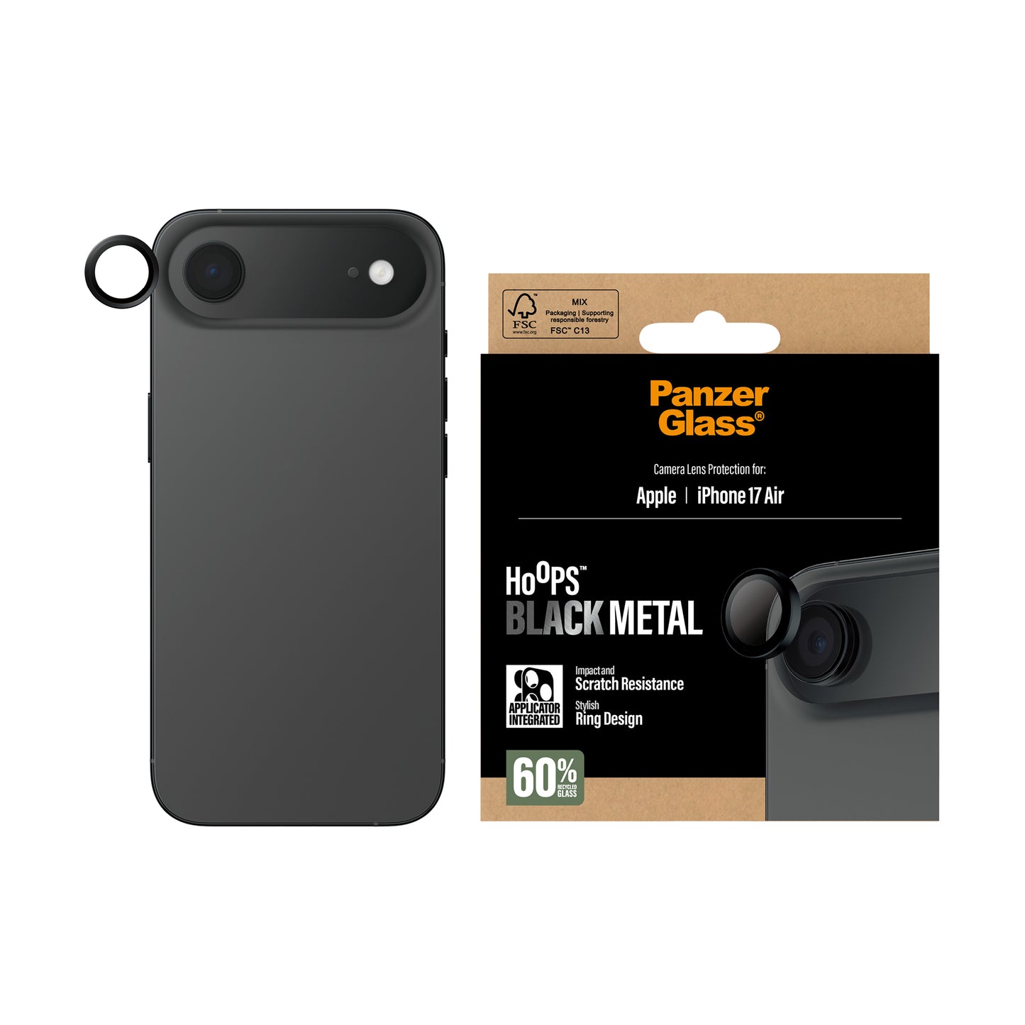 PANZERGLASS Hoops Camera Lens Protector iPhone Air - Black