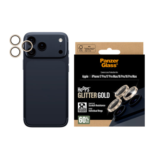 PANZERGLASS Hoops Camera Lens Protector iPhone 17 Pro / 17 Pro Max / 16 Pro / 16 Pro Max - Gold