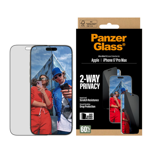PANZERGLASS Ultra-Wide Fit Screen Protector for iPhone 17 Pro Max - Privacy