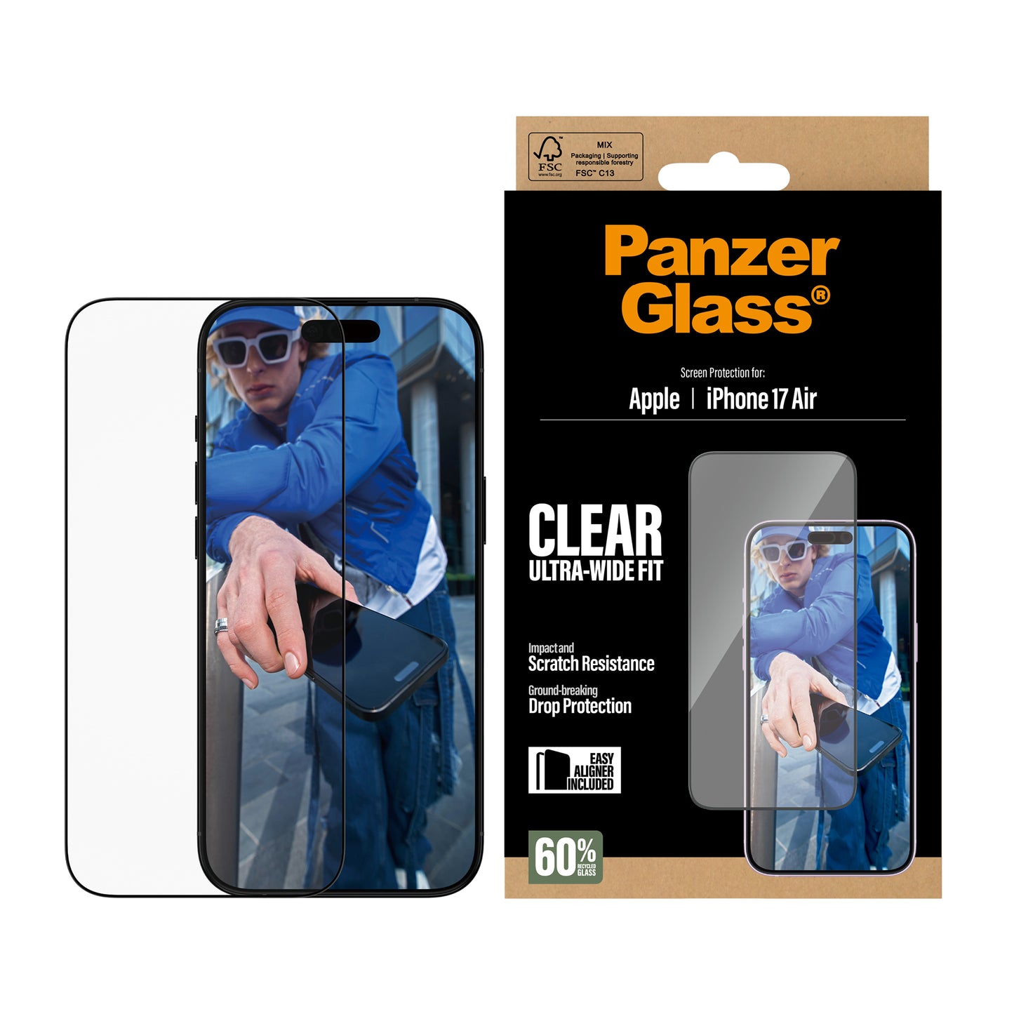 PANZERGLASS Ultra-Wide Fit Screen Protector for iPhone Air - Clear