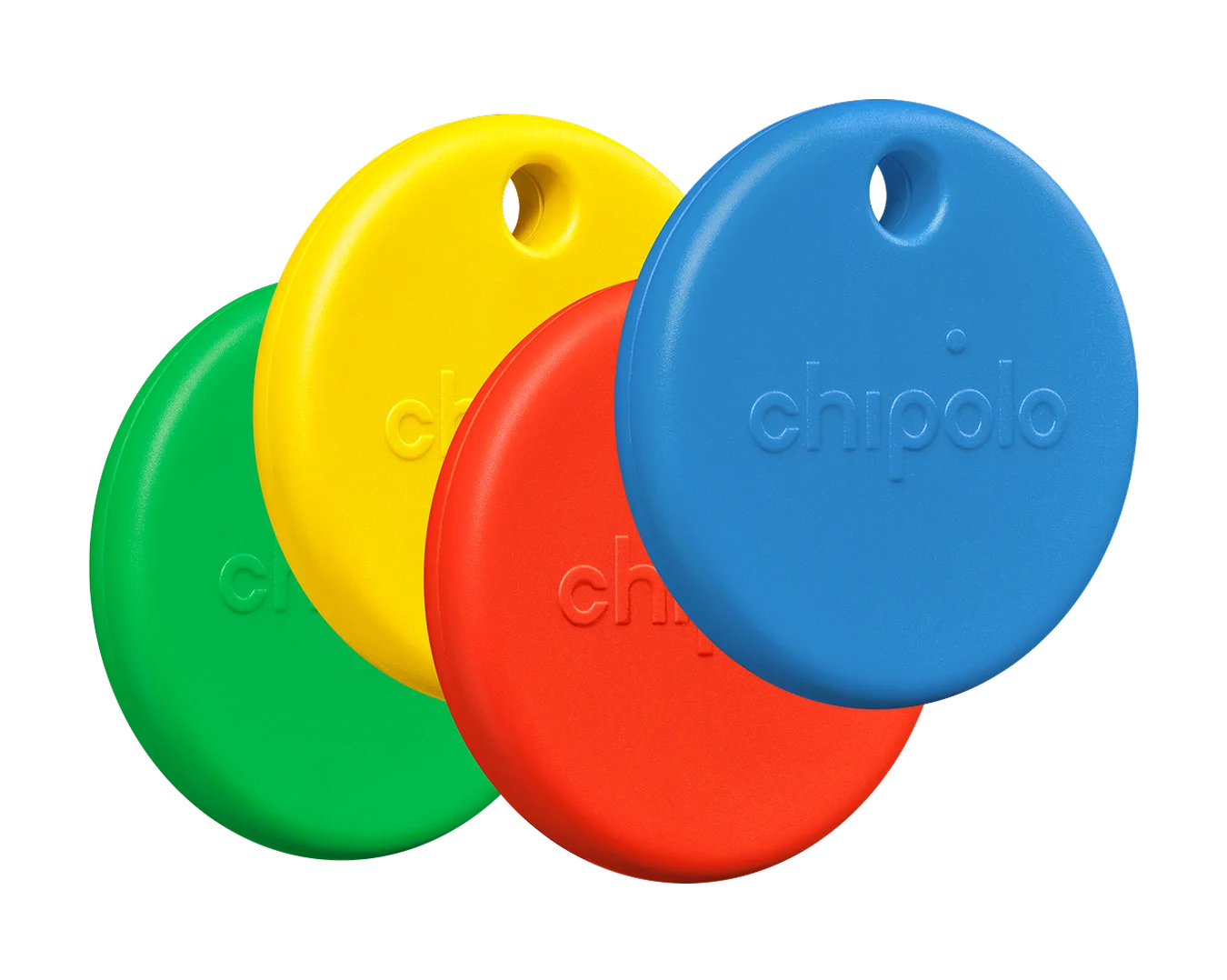 CHIPOLO Pop 4-Pack Smart Tracking Tag - Red/Blue/Yellow/Green