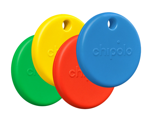 CHIPOLO Pop 4-Pack Smart Tracking Tag - Red/Blue/Yellow/Green