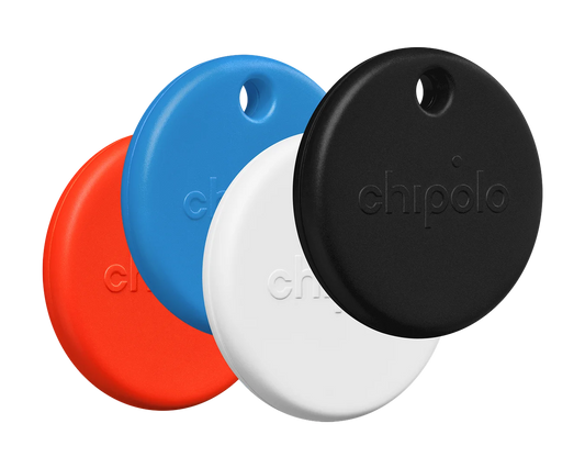 CHIPOLO Pop 4-Pack Smart Tracking Tag - Black/Red/White/Blue