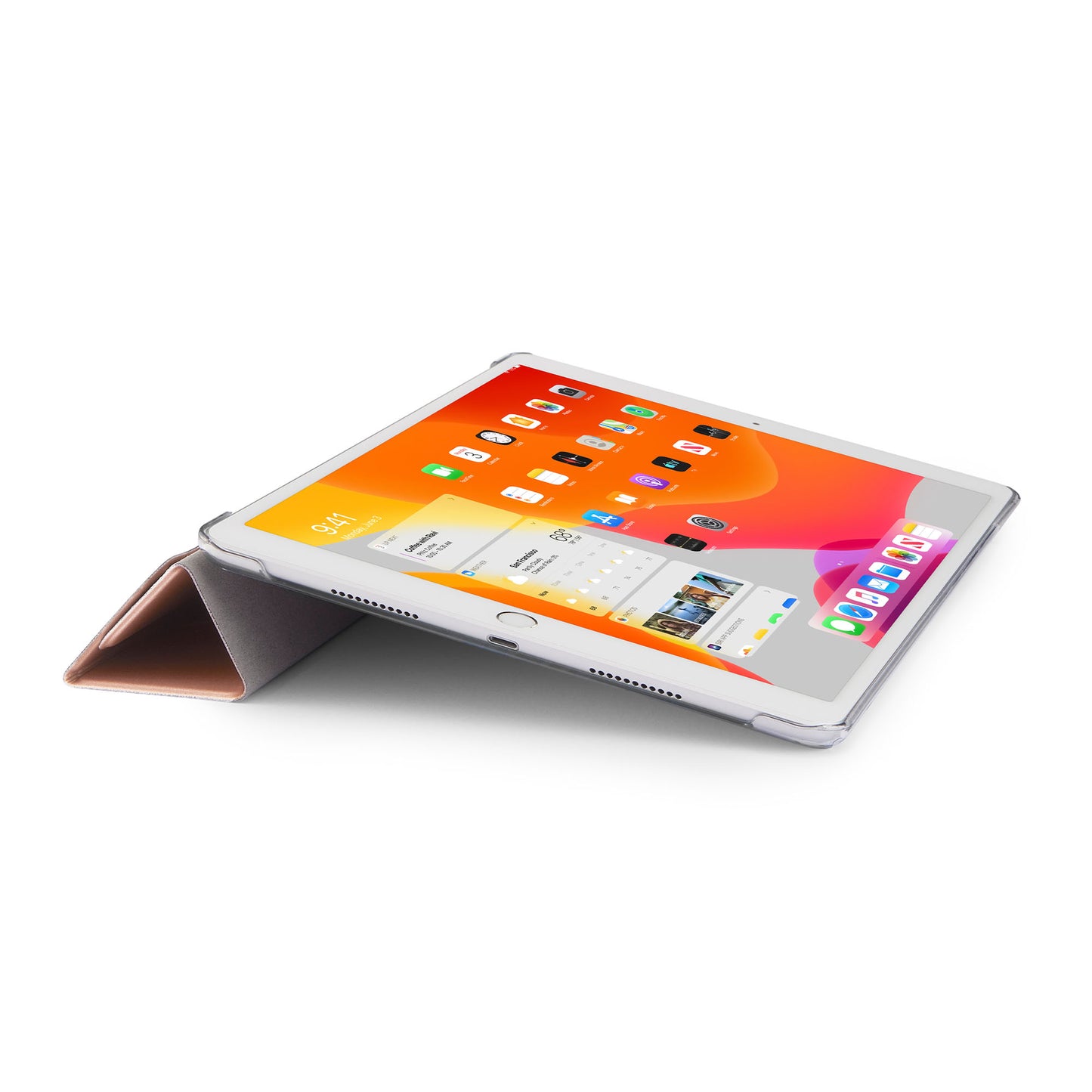 PIPETTO Origami Case for iPad 7th-9th Gen (2019-2021) - Rose Gold/Clear