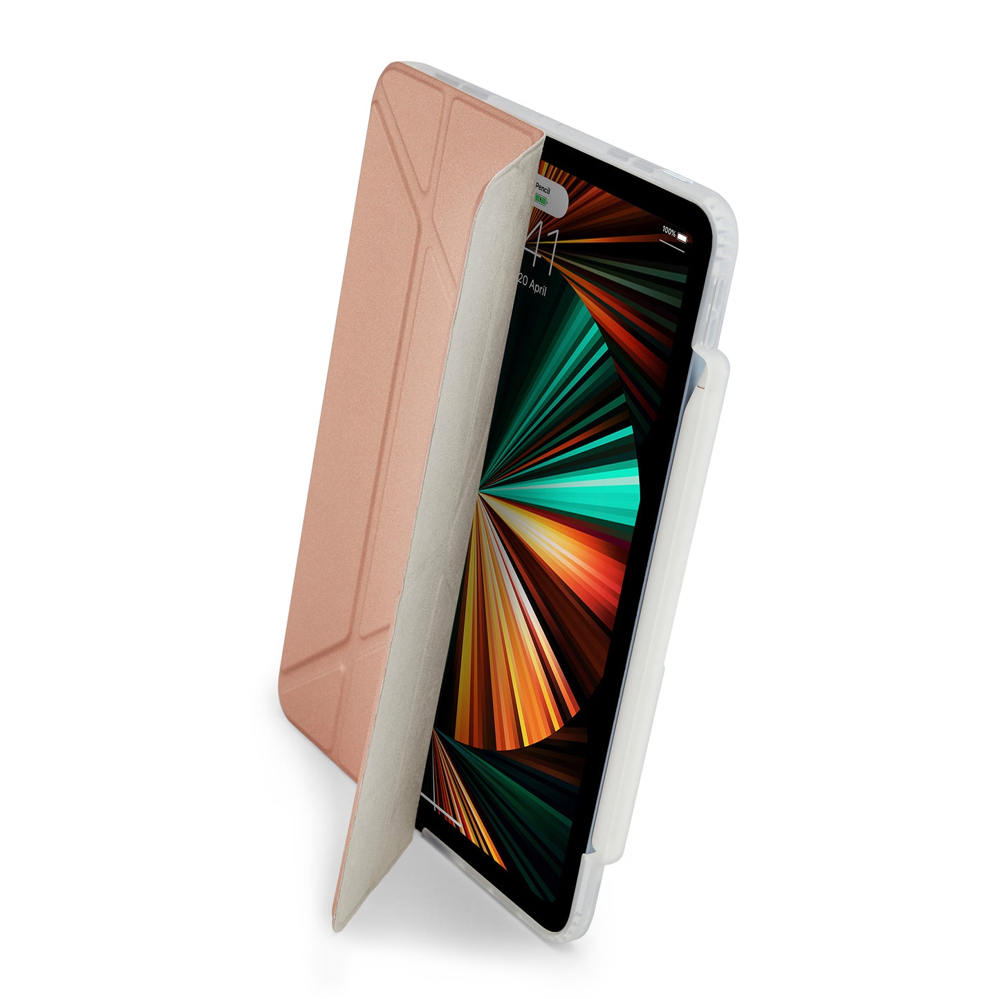 PIPETTO Origami No3 Case for iPad Pro 12.9 3rd-6th Gen (2018-2022) - Rose Gold