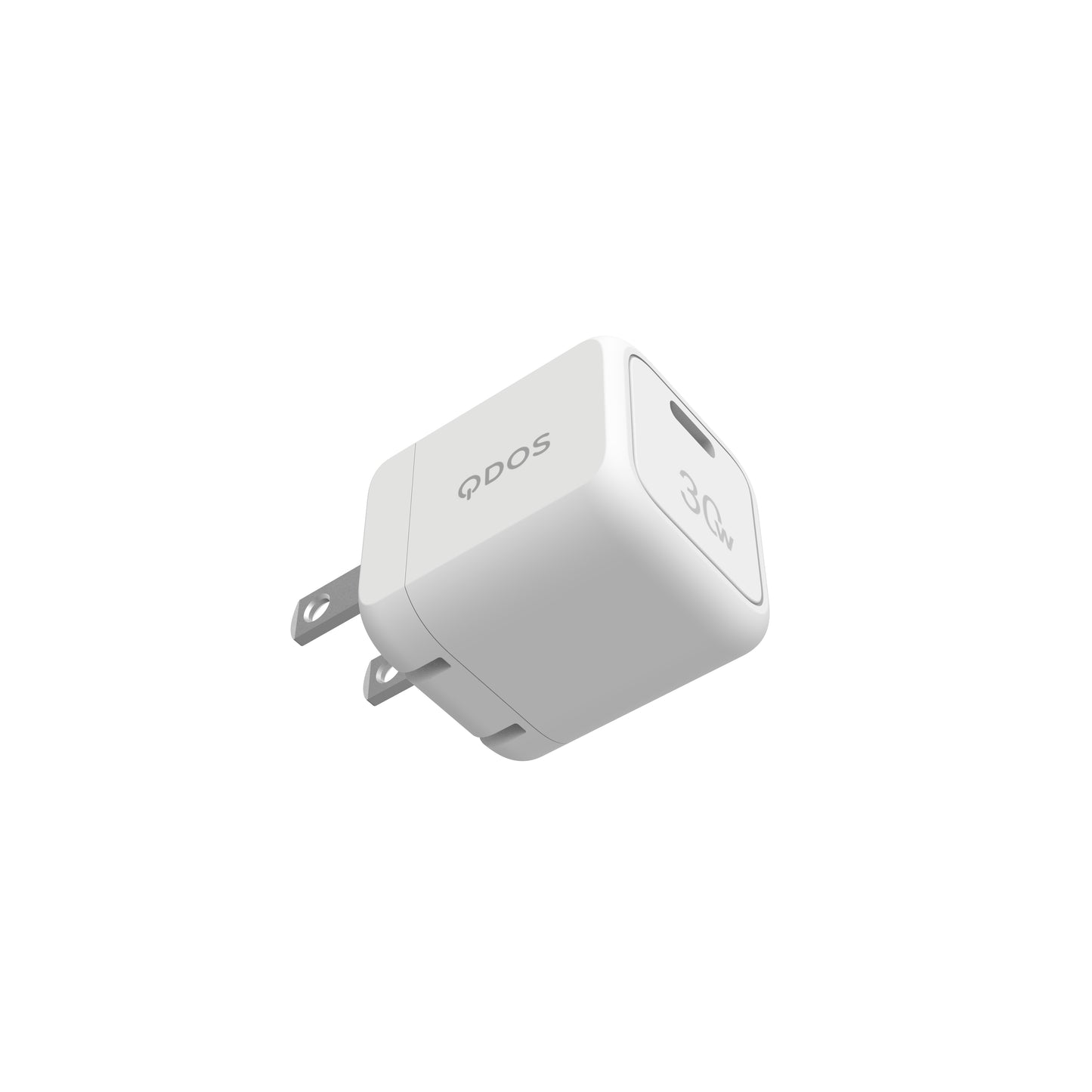QDOS PowerCube Mini 30w GaN Power Adapter - White