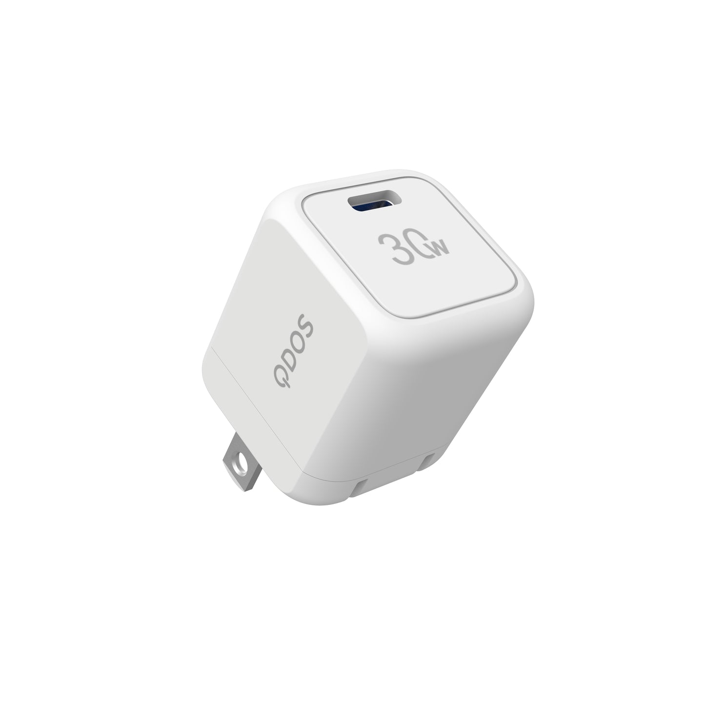 QDOS PowerCube Mini 30w GaN Power Adapter - White