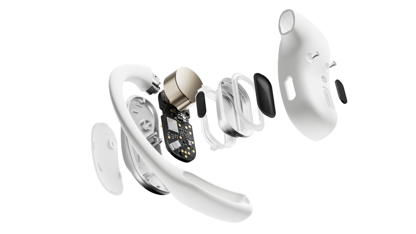 SHOKZ Open Fit Air Bone Conduction Earphones - White