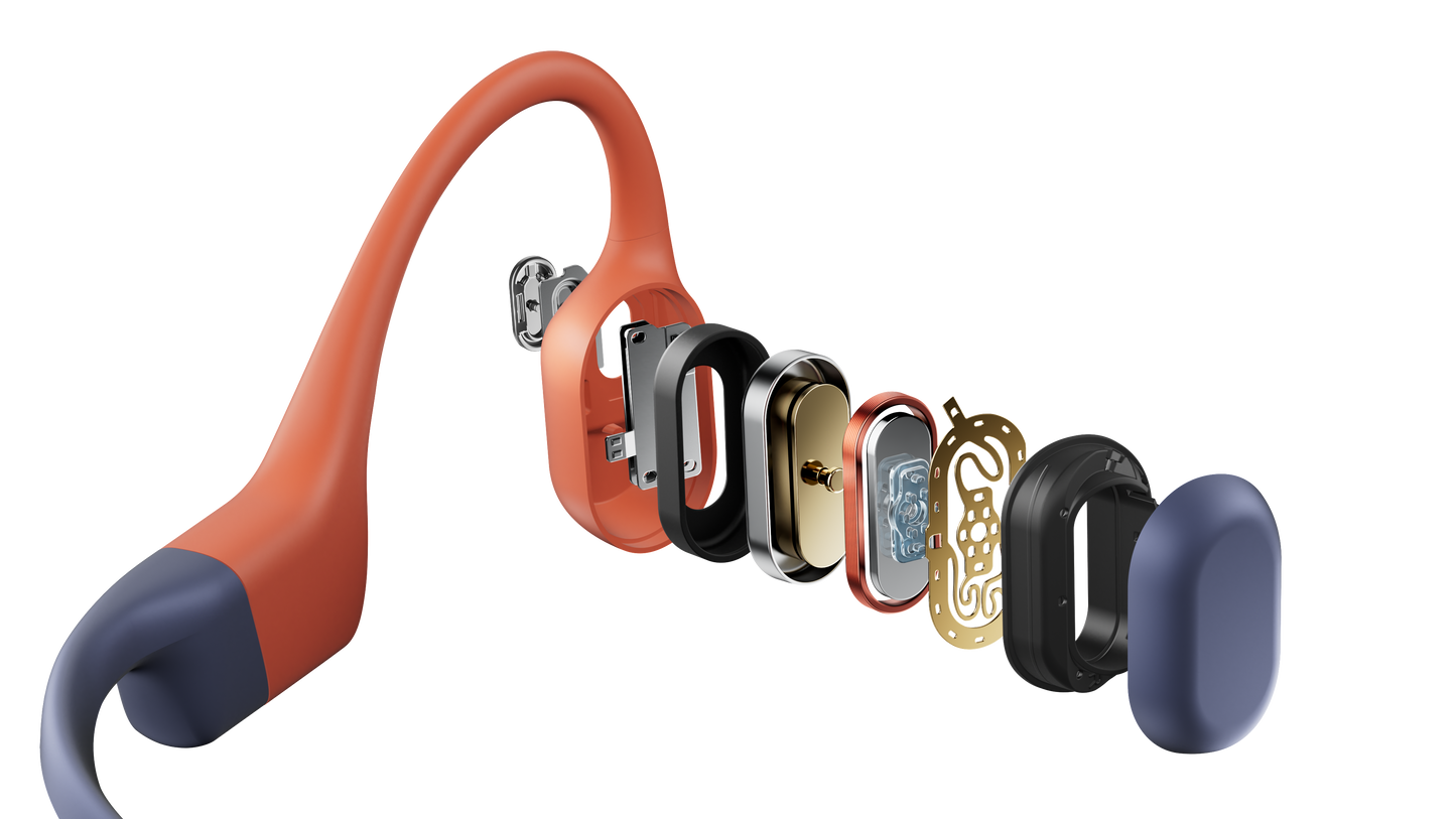 SHOKZ Openswim Pro Bone Conduction Headphones - Red